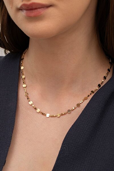 NİSERAJEWELLERY Pullu Altın Zincir Kolye