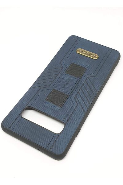 Generic Samsung Galaxy S10 Leather Back Case with Grip - AirBird, Navy