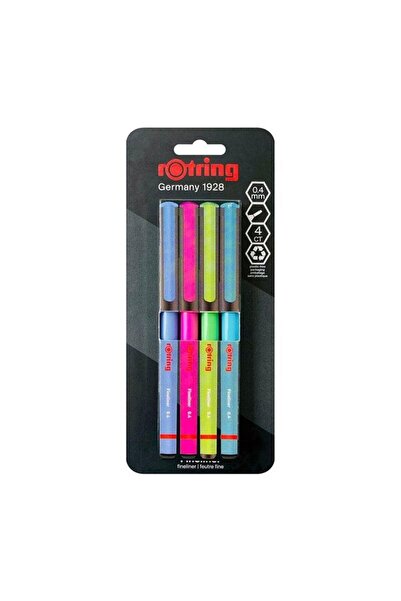 Rotring Liner Vibrant Color Felt Tip Pen 4 pcs
