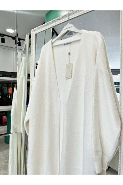 MRM MERAM BUTİK Adn Angora Cardigan - Ecru - Standard (Size 42-46 Compatible)