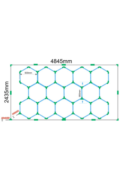 luminastar Aplica LED hexagonală tip fagure de miere, 672W, 24000 lm, 6500K, IP65, 484x243 cm