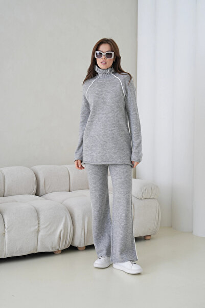 Park Karon Women's Turtleneck Sweater Pants Two-Piece Knitwear Set