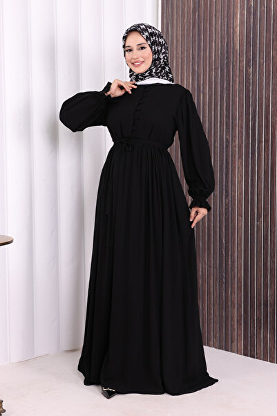 Bym Fashion Button Detail Dress 6055 Black