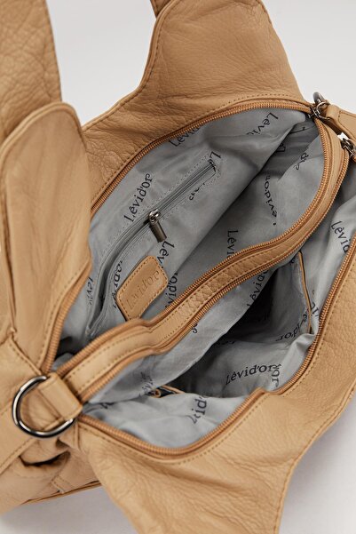 Levidor Multi-Pocket Soft Sports Model Wide Design Casual Women's Shoulder Bag Lv930263 Mink