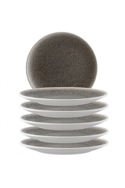 Bonna Set of 6 porcelain dinner plates LUCA WOOD 25cm (S-MT-LUC WD GRM 25DZ)(ß)