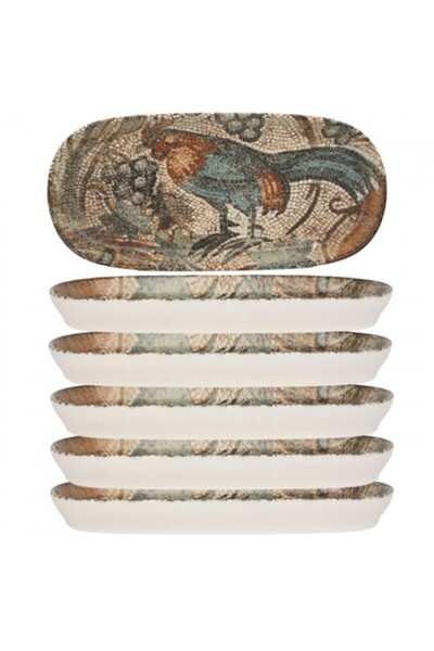 Bonna Set 6 farfurii ovale portelan MESOPOTAMIA BANDEJA 21x10cm (S-MT-MZPBN H...