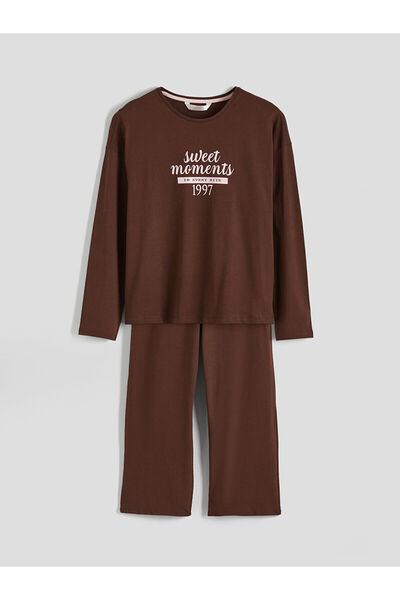 LC Waikiki Özmarka New Season Crew Neck Printed Women's Pajama Set
