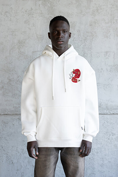 Machinist Men's Red Fox Hoodie Ecru