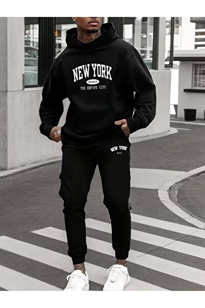 ship master Set de hanorac și pantaloni de trening din fleece gros pentru băr...