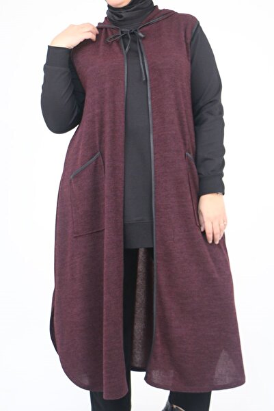 Eslina 54014 Large Size Waterport Piped Mir Vest - Plum