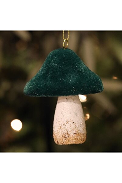 Ritzz Mushroom Figured Hanging Decorative Ornament 10 cm - Green