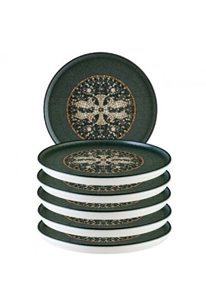 Bonna Set 6 farfurii intinse D22cm MESOPOTAMIA MOSAIC ANTHRACITE, portelan (S-MT-MZPMAHYG 22DZ)