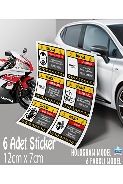 Automod oto araba talimat uyarı etiket - sticker 6 farklı model etiket - oto ...