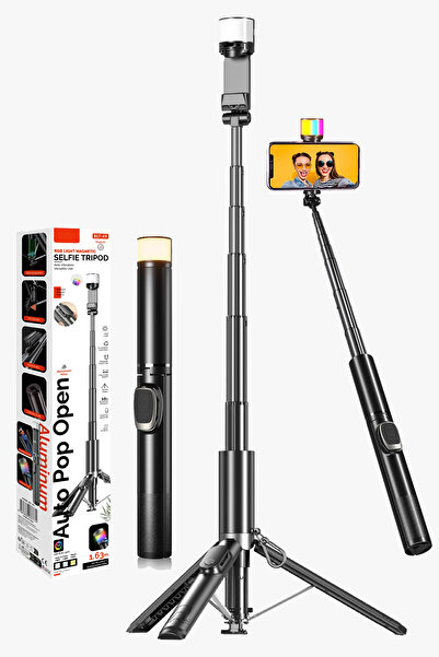 The Wlue Bluetooth Kumandalı RGB Işıklı Tripod Selfie Çubuğu / 163cm / Otomat...