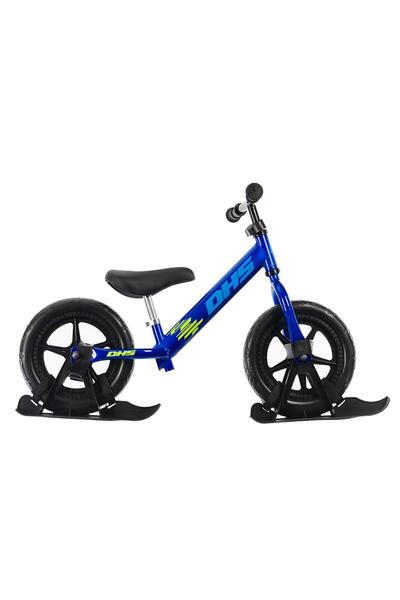 DHS Bicicletă fără pedale Ride-On Balance Bike albastră, kit de schi inclus
