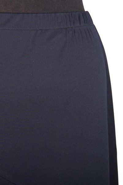 HESNA Women's Rana Cross Model Navy Blue Crepe Skirt