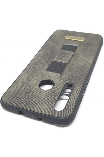 Generic Textured fabric back cover with stand for Huawei Nova 4, cotton, multicolor