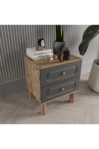 Teen & Bright 2 Çekmeceli̇ Komodi̇n - Mdf Kapak Antrasit