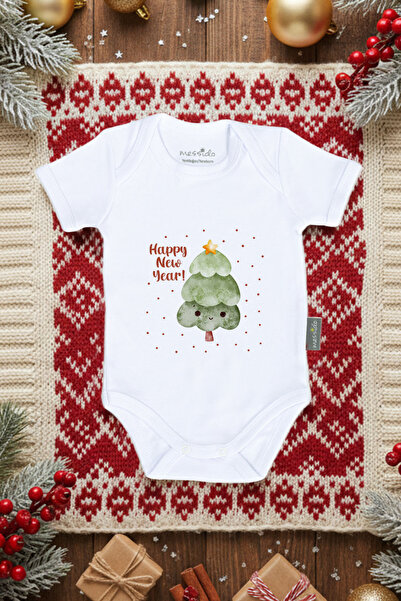 Messido 2-Piece New Year Themed Printed Baby Bodysuit Set (100% Cotton)