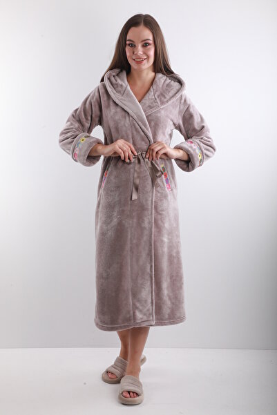 Wild Love Παλτό με κουκούλα με κέντημα από 100% μπαμπού – Μαλακά, ζεστά και κομψά ρούχα για το σπίτι