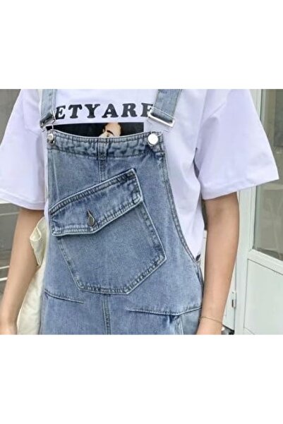 Karakedi Blue Kangaroo Pocket Strappy Denim Overalls