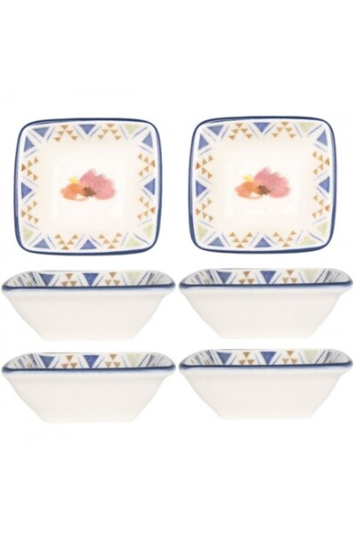 Bonna Set 6 boluri patrate Spring din portelan 8x8,5cm