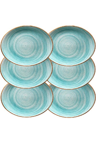 Bonna Set 6 farfurii portelan ovale AQUA 25x19cm