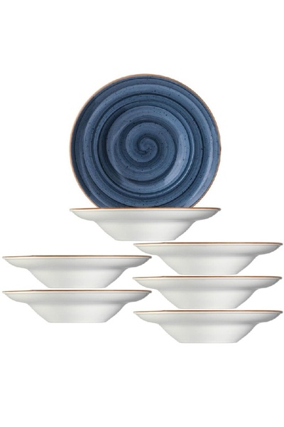 Bonna Set 6 farfurii gourmet adanci Dusk din portelan 30cm