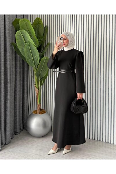 Molly Nelly Women's Shoulder Detailed Belted Dress