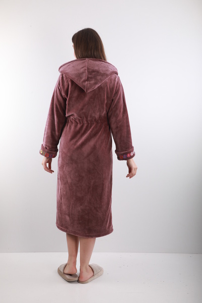 Wild Love Παλτό με κουκούλα με κέντημα από 100% μπαμπού – Μαλακά, ζεστά και κομψά ρούχα για το σπίτι