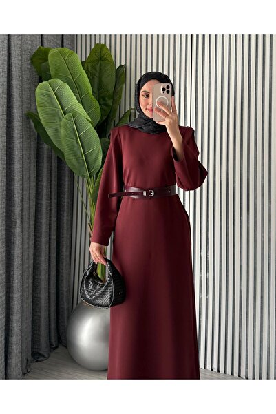 Molly Nelly Women's Shoulder Detailed Belted Dress