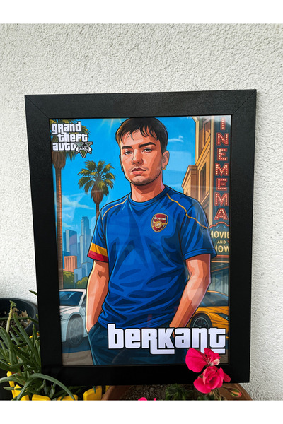 BERKANTTP GTA 5 Tarzı Kişiye Özel Poster A4 Çerçeve