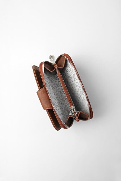 CENGİZ PAKEL Medium Size Women's Wallet - 65306 - Tan