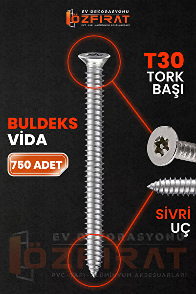 ÖZFIRAT PVC YAPI Buldex (Buldeks) Beton Vidası 7.5x150mm – Sivri Uçlu, Dübels...