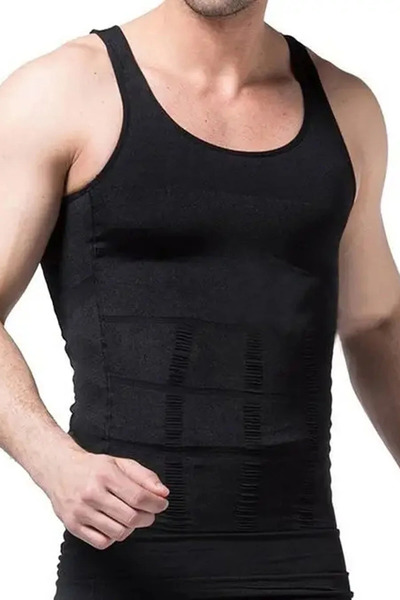 GLAM AURA Men's Shaping and Slimming Corset Undershirt