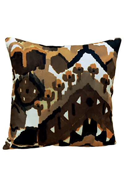 Alacastore Husă de pernă pătrată, tonuri de maro muștar, textil de casă moder...