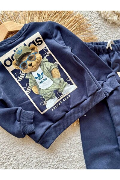 Karan Kids Boy's Backpack Printed Navy Blue Bottom-Top Set