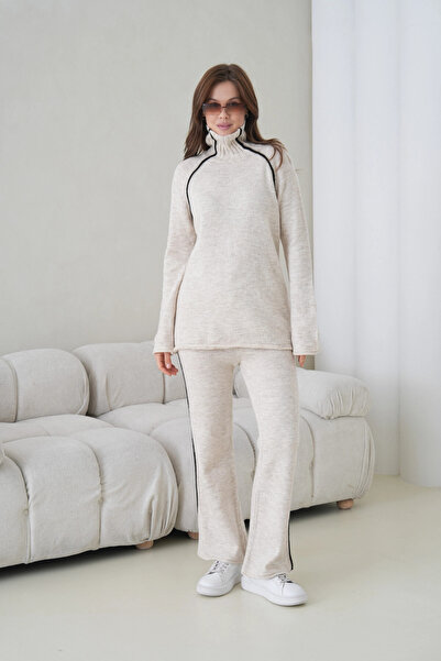 Park Karon Women's Turtleneck Sweater Pants Two-Piece Knitwear Set