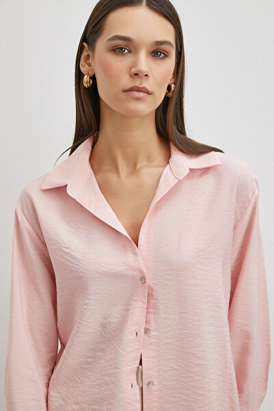 Never more Viscose Cotton Shirt Pink