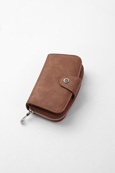 CENGİZ PAKEL Medium Size Women's Wallet - 65306 - Tan