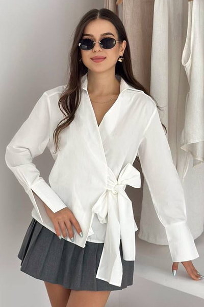 Noa Noa Women's Bow Detailed Tie-Up Shirt – Chic Bow