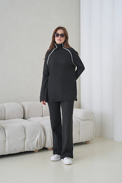 Park Karon Women's Turtleneck Sweater Pants Two-Piece Knitwear Set