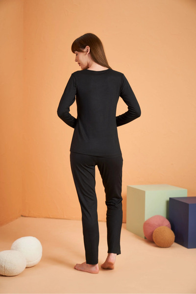 Kocabey Women's Placket Pajama Set