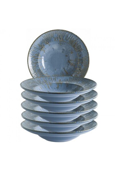 Bonna Set 6 farfurii adanci Snell Sky din portelan 28cm 450ml