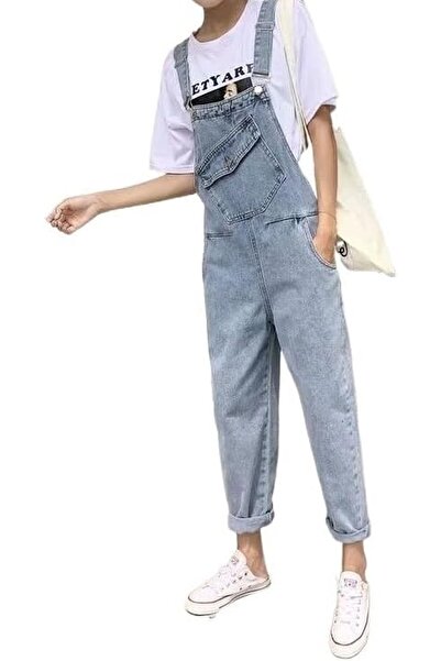Karakedi Blue Kangaroo Pocket Strappy Denim Overalls