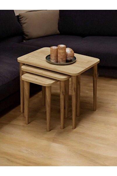 modüleva Zigon Sehpa 3 lü Ceviz