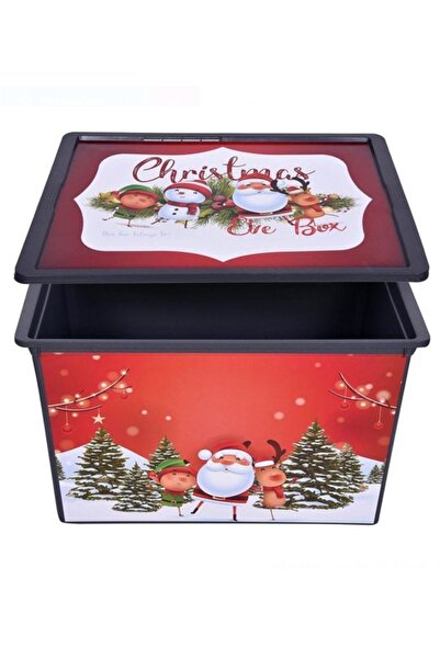 Christmas Christmas Pattern Plastic Storage Box, 50L, with Lid