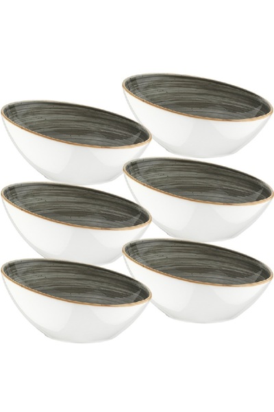Bonna Set of 6 Space hemispherical porcelain bowls 22cm 750ml