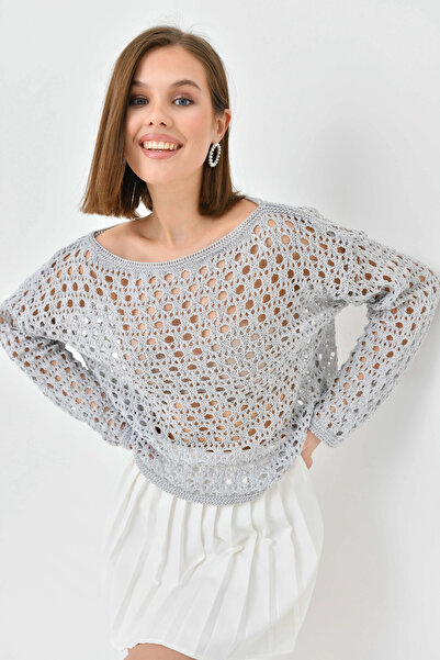 Park Karon Women's Boat Neck Knit Detail Sweater