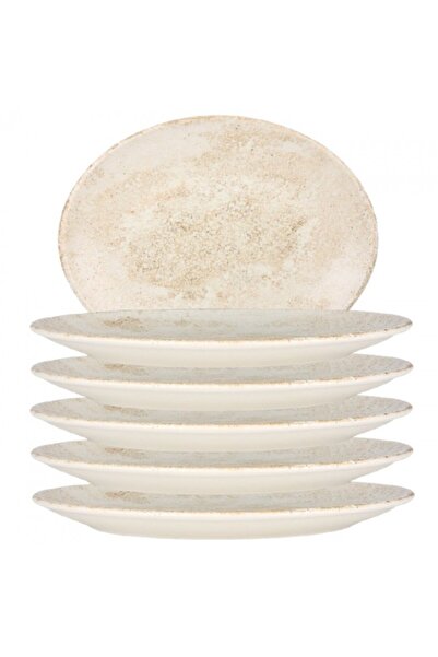 Bonna Set 6 farfurii ovale portelan Nacrous Matt 19cm